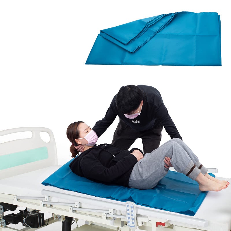 LOSCHEN Tubular Slide Sheet for Elderly Transfer Sliding Draw Sheets to Assist Moving Elderly for Cars Vehicles Wheelchairs and Bed Hospitals Home Care Lake Blue28x4772x120cm
